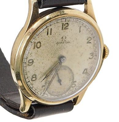Lot 67 - An Omega gentlemans 9ct gold cased wristwatch,...