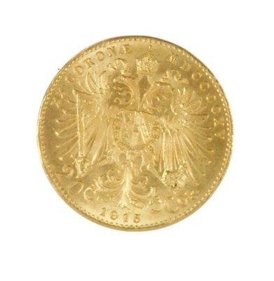Lot 68 - An Emperor Francis Joseph I gold twenty corona...