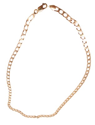 Lot 73 - A 9ct rose gold curb link neck chain, on a...