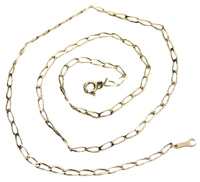 Lot 777 - A 9ct gold rectangular curb link bracelet, on...