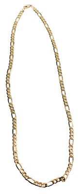 Lot 576 - A figaro link neck chain, on a lobster claw...