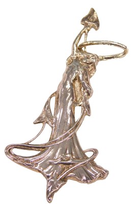 Lot 548 - A silver pendant formed as an Art Nouveau lady,...