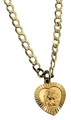 Lot 605 - A 9ct gold curb link neck chain, on a lobster...