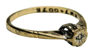 Lot 76 - A 9ct gold and diamond solitaire ring, in an...