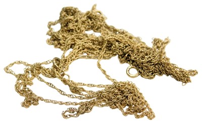 Lot 635 - Various fancy link neck chains, with bolt ring...
