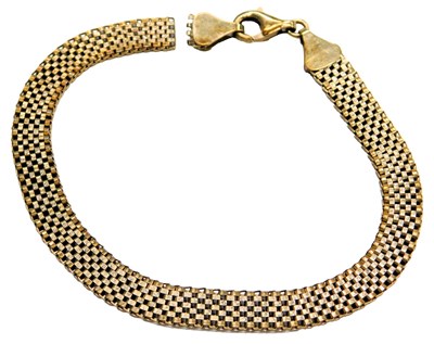 Lot 636 - A 9ct gold mesh bracelet, on a lobster claw...