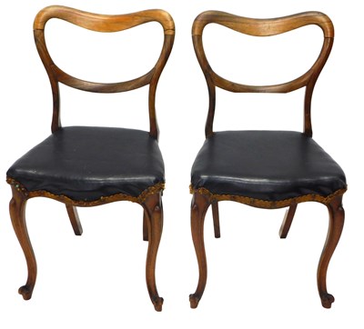 Lot 1010 - A pair of Victorian rosewood balloon back...