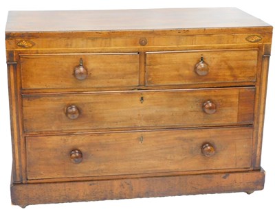 Lot 1015 - A 19thC mahogany chest of drawers, the frieze...