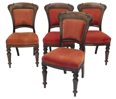 Lot 1020 - A set of four Victorian balloon back dining...