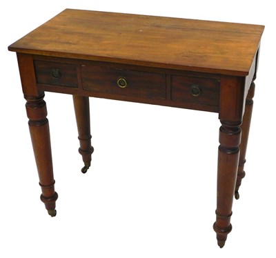 Lot 1025 - A 19thC mahogany side table, with three frieze...