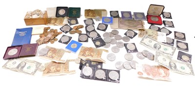 Lot 414A - A quantity of coins, to include commemorative...