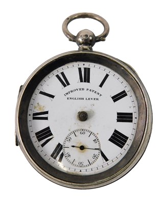 Lot 774 - An Edward VII silver cased pocket watch, open...