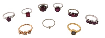 Lot 726 - Assorted silver, white, yellow metal, and gem...