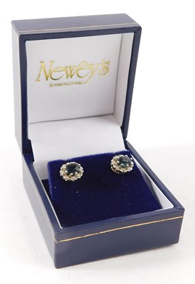 Lot 718 - A pair of 9ct gold green tourmaline and...