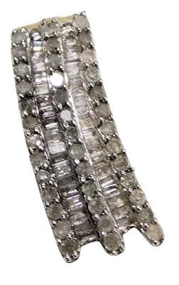 Lot 756 - A 9ct gold and diamond pendant, in an Art Deco...