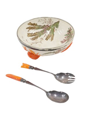 Lot 236 - A 19thC salad dish, with printed and painted...