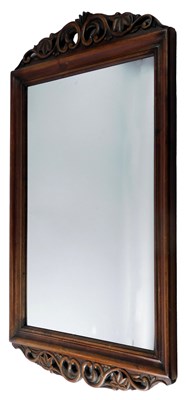 Lot 313 - A mahogany rectangular wall mirror, with a...