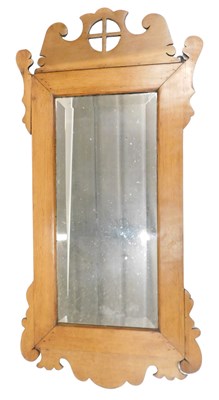 Lot 316 - A pine fret frame wall mirror, with a...