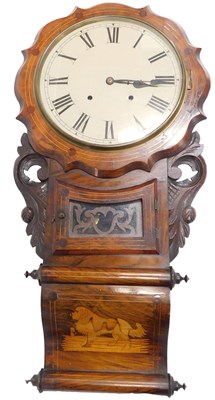 Lot 318 - A late 19thC inlaid walnut American drop dial...