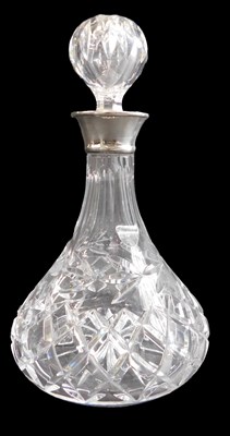 Lot 366 - A cut glass ship's decanter and stopper, with...