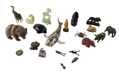 Lot 378 - A quantity of hardstone animals, etc., mainly...