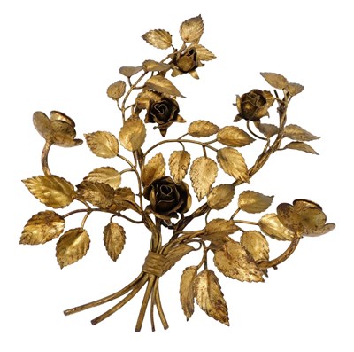Lot 654 - A gilt metal wall light, modelled in the form...