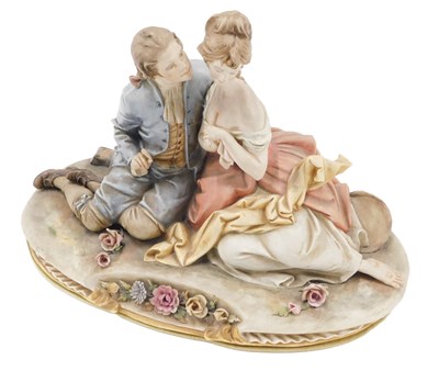 Lot 686 - A Capodimonte figure group, modelled in the...