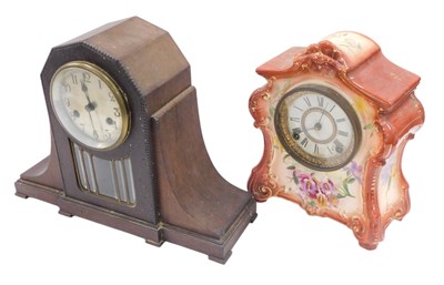 Lot 926 - A Royal Bonn ceramic clock case, stamped La...