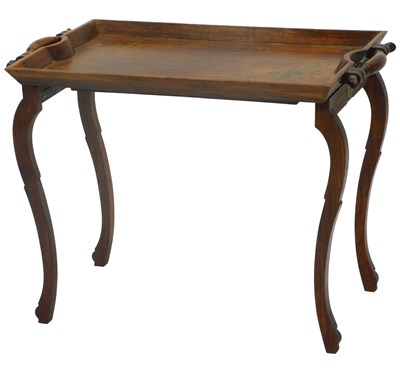Lot 956 - An Indian hardwood and brass inlaid tray top...