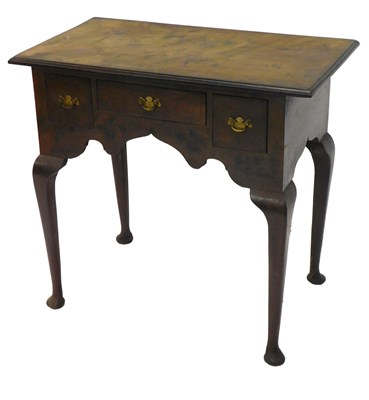 Lot 1022 - A yew wood low boy, in mid 18thC style, the...