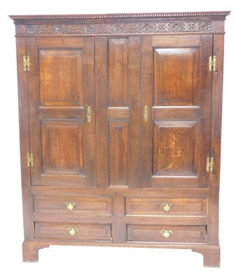 Lot 1030 - An oak cabinet or wardrobe, in late 17thC...