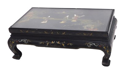 Lot 1037 - A 20thC Oriental low table, the rectangular...
