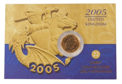 Lot 81 - An Elizabeth II gold bullion half sovereign,...
