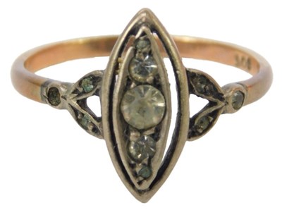 Lot 58 - A Victorian white stone ring, the five...