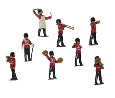 Lot 390 - Timpo Toys Scots Guard band. (8)