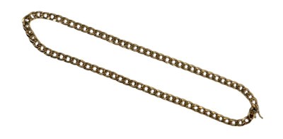Lot 82 - A 9ct gold curb link neck chain, with an open...
