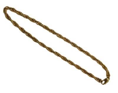 Lot 83 - A 9ct gold rope twist neck chain, with a...