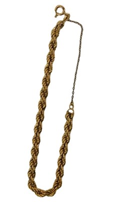 Lot 87 - A 9ct gold rope twist bracelet, with a spring...