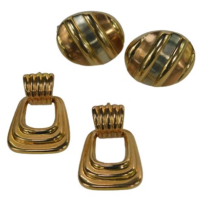 Lot 203 - Two pairs of Italian earrings, one of drop...