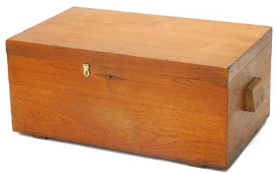 Lot 1011a - An Eastern teak blanket box or trunk, with...