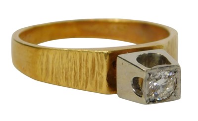 Lot 227 - An 18ct gold and diamond ring, the diamond...