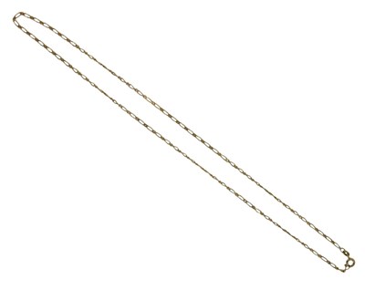 Lot 245 - A 9ct gold chain link neck chain, with spring...