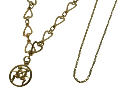 Lot 248 - An open heart link bracelet, with spring ring...