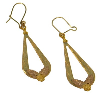 Lot 249 - A pair of Lanroie drop earrings, each of...