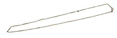 Lot 250 - A chain and solid box link neck chain, on a...