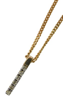 Lot 259 - A diamond six stone pendant, set in a single...