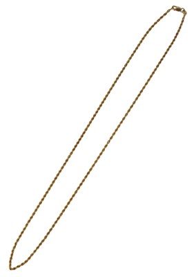 Lot 260 - An Italian rope twist neck chain, on a lobster...