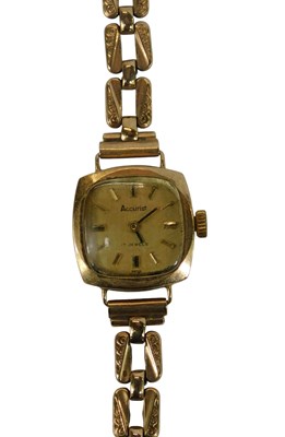 Lot 264 - An Accurist 9ct gold lady's wristwatch, the...