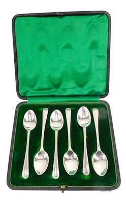 Lot 336 - A set of six George V silver coffee...
