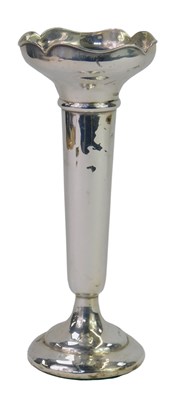 Lot 269 - A George V loaded silver vase, of trumpet form,...